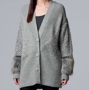 Simply Vera Vera Wang Gray Cartigan